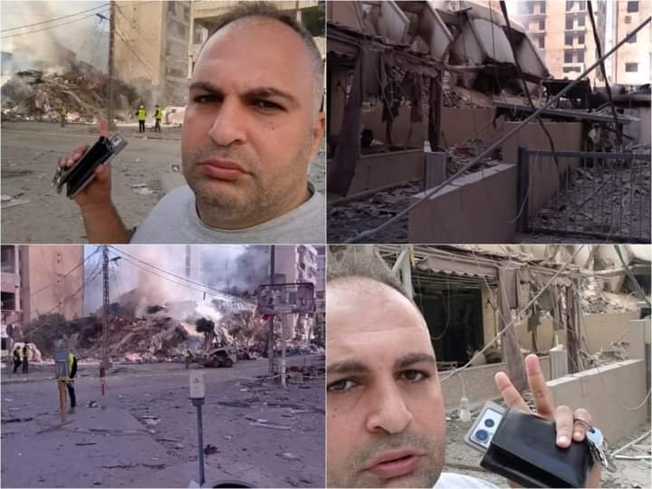 الإعلامي حيدر الحسيني يؤكد تعرض وكالة “أخبار لبنان” في الشياح لهجوم عنيف بالقصف