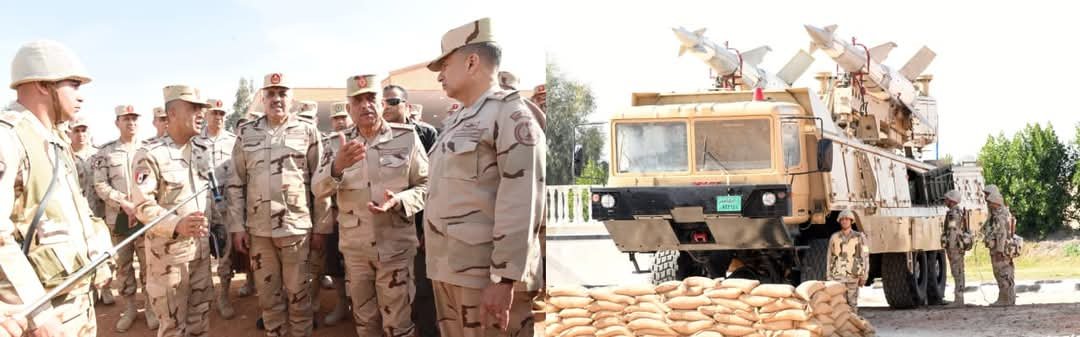 وزير الدفاع والإنتاج الحربى يتفقد أحد تشكيلات قوات الدفاع الجوى ويلتقى عدداً من المقاتلين