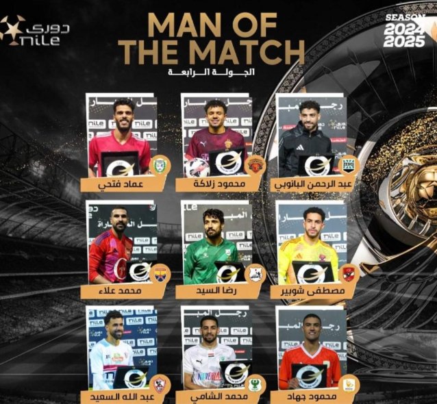 شوبير :”الفائزون بجائزة أفضل لاعب خلال مباريات الجولة الرابعة من الدوري المصري”