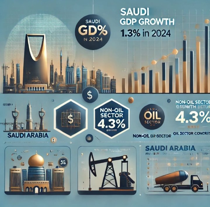كتبت: بسنت عاطف الاقتصاد السعودي ينمو بنسبة 1.3% في 2024 بفضل الأنشطة غير النفطية