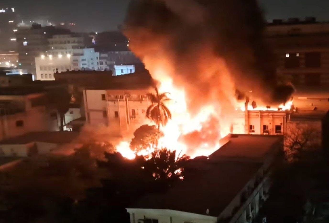 حريق المعامل المركزية لوزارة الصحة