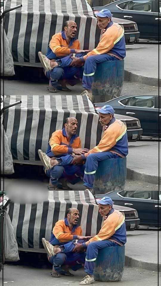 عامل مجلس المدينة يدلك قدم زميله في عين شمس