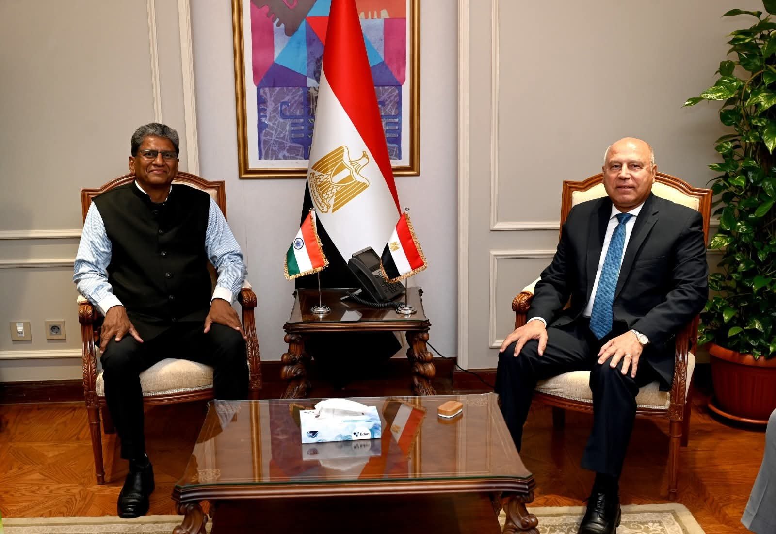 وزير الصناعة والنقل يستقبل سفير الهند بالقاهرة لبحث التعاون المستقبلي بين الجانبين في مجالي الصناعة والنقل