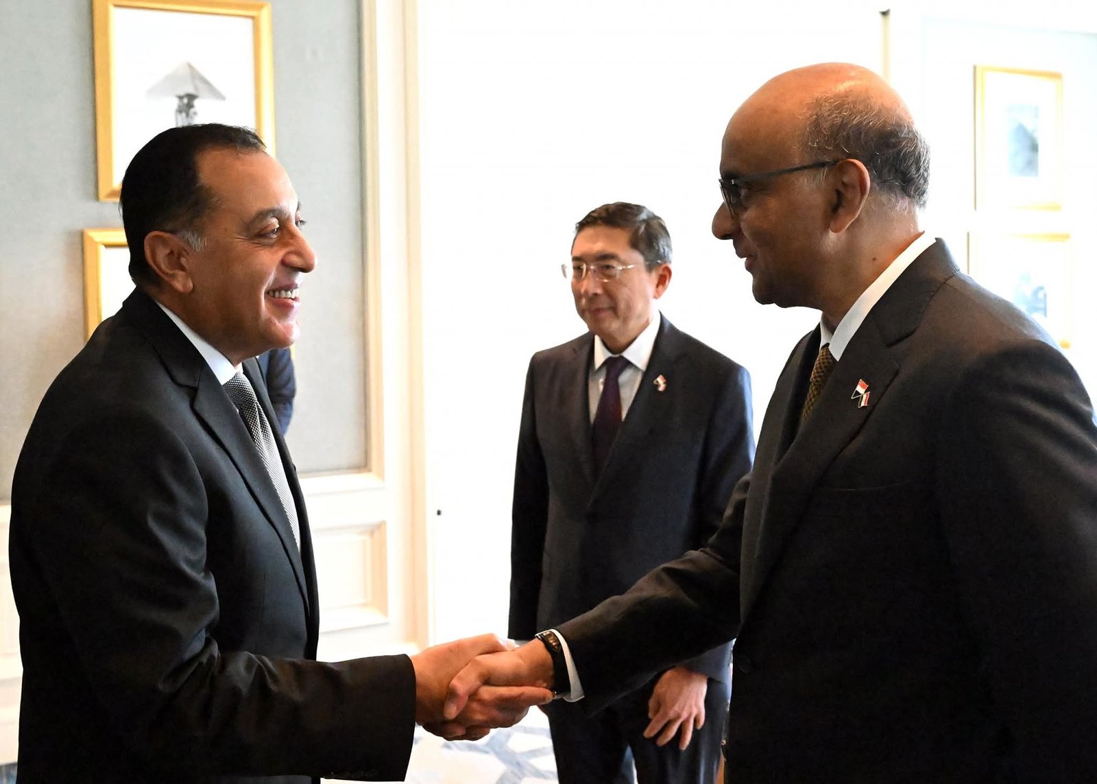 رئيس جمهورية سنغافورة يستقبل رئيس مجلس الوزراء