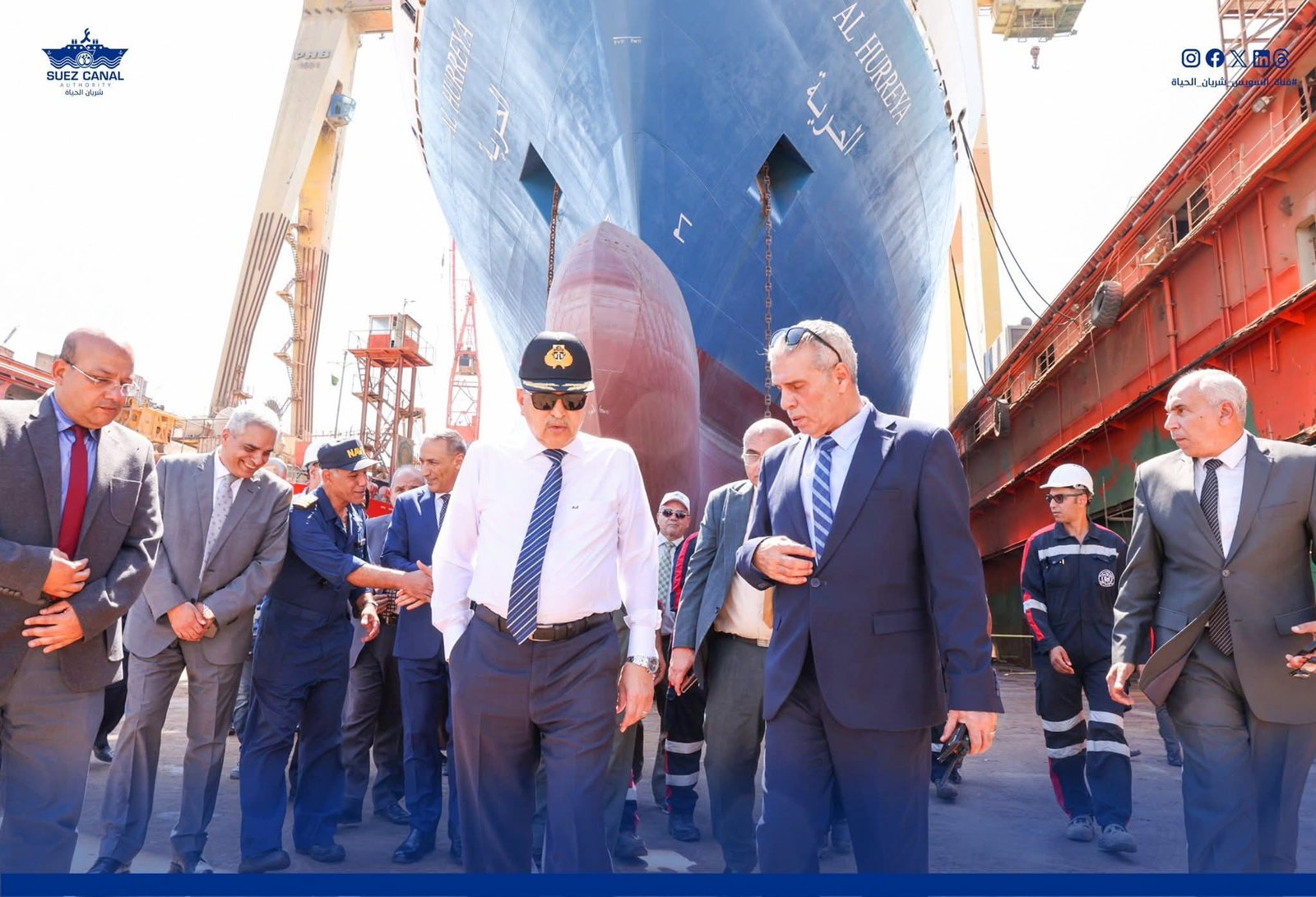 الفريق أسامة ربيع يتفقد شركة ترسانة السويس البحرية… ويوجه تطوير الشركة وتعزيز قدراتها