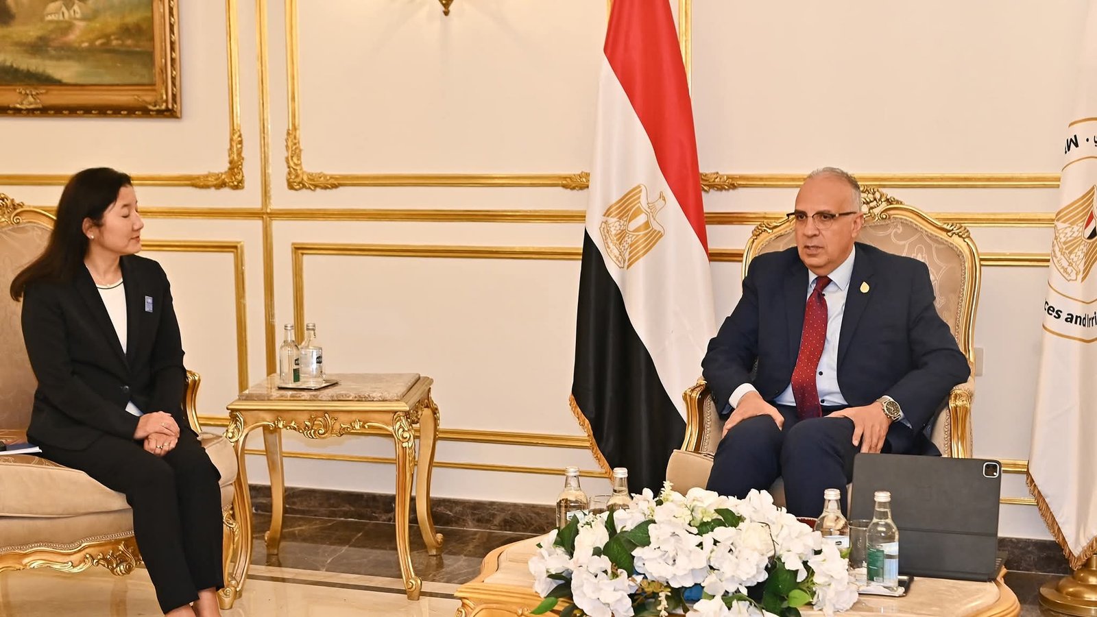 الدكتور سويلم يلتقي ممثل برنامج الأمم المتحدة الإنمائي في مصر ضمن فعاليات “أسبوع القاهرة الثامن للمياه”