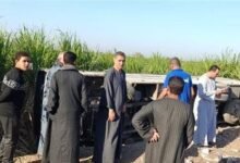 انقلاب أتوبيس عمال مصنع الألومنيوم في قنا