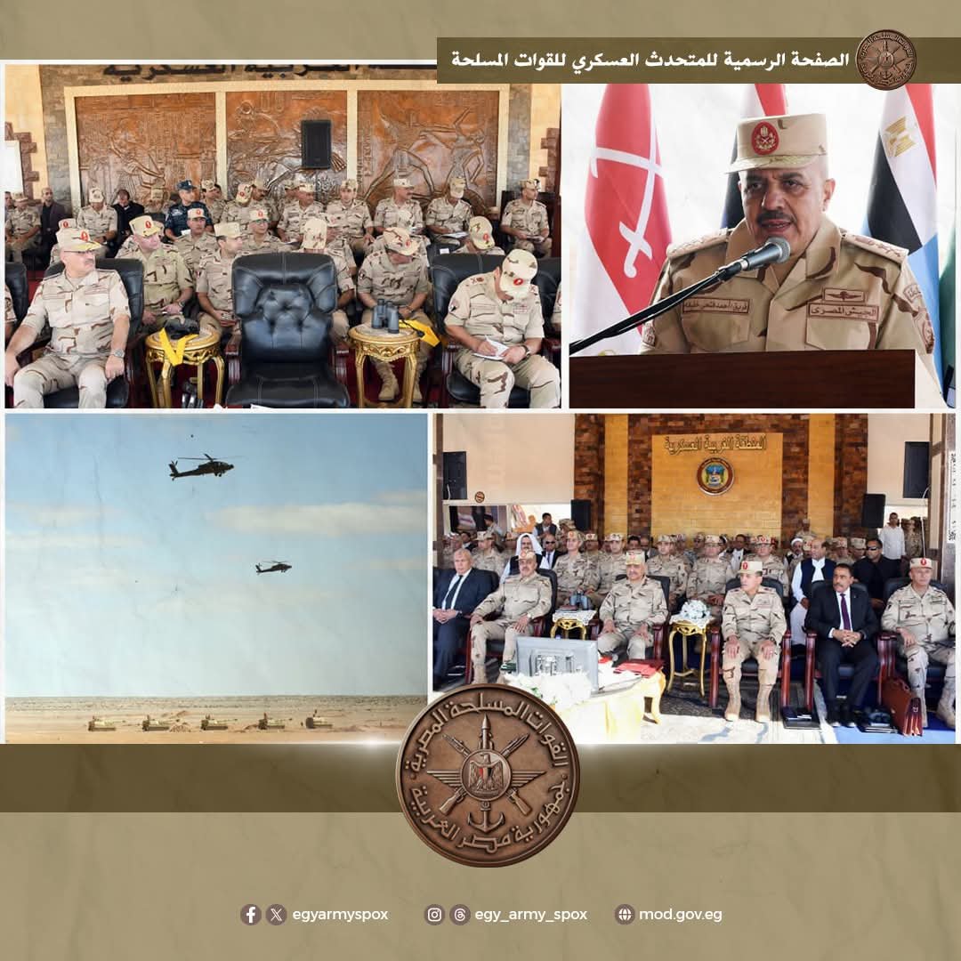 وزير الدفاع يشهد تنفيذ المشروع التكتيكى بالذخيرة الحية لإحدى وحدات المنطقة الغربية العسكرية