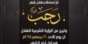 بيان دار الإفتاء المصرية غدا الأحد اول ايام شهر رجب لعام 1447هـ