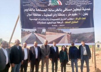 وزراء التخطيط والزراعة ومحافظ أسوان يتفقدون مشروعات تأهيل المساقي وتطوير المصرف الزراعى بمشروع وادى الصعايدة بإدفو