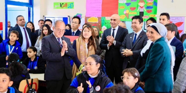 وزير التربية والتعليم يصطحب نظيره الياباني في زيارة تفقدية للمدرسة المصرية اليابانية بالقاهرة الجديدة