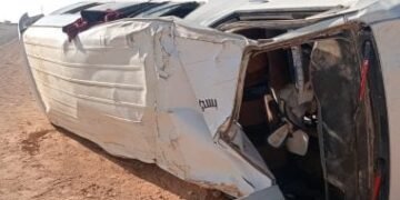 إصابة 7 ركاب فى حادث انقلاب ميكروباص على طريق المحلة طنطا