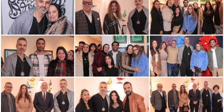 بالصور.. رانيا فريد شوقي وداليا البحيري ولقاء الخميسي في إفتتاح معرض “بناء الإنسانية” لأحمد فريد بالزمالك