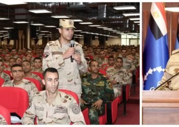 وزير الدفاع والإنتاج الحربى يلتقى عدداً من دارسى الأكاديمية العسكرية للدراسات العليا والإستراتيجية والمعاهد العسكرية وطلبة الأكاديمية العسكرية المصرية والكليات العسكرية