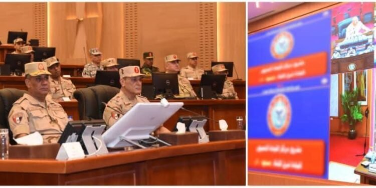 وزير الدفاع والإنتاج الحربى يشهد تنفيذ المرحلة الرئيسية لمشروع مراكز القيادة التعبوى ( صمود-4 ) شرق القناة لمكافحة الإرهاب