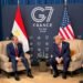 السيسي وترامب بإيفيان يتفقان على تكثيف التنسيق لتسوية أزمات الشرق الأوسط ودفع خطة سلام غزة