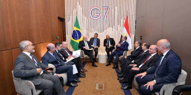 السيسي يبحث مع رئيس البرازيل التعاون ببريكس واتفاق الميركوسور للتجارة الحرة و التبادل التجاري