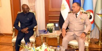 وزير الدفاع والإنتاج الحربى يلتقى نائب رئيس الوزراء ووزير الدفاع الوطنى والمحاربين القدماء بجمهورية الكونغو الديمقراطية