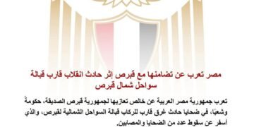 مصر تعرب عن تضامنها مع قبرص إثر غرق قارب قبالة سواحلها الشمالية