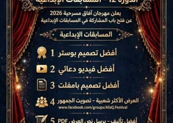 مهرجان «آفاق مسرحية 12» يطلق 5 مسابقات إبداعية للفرق المشاركة.. واستقبال الأعمال حتى 25 أكتوبر